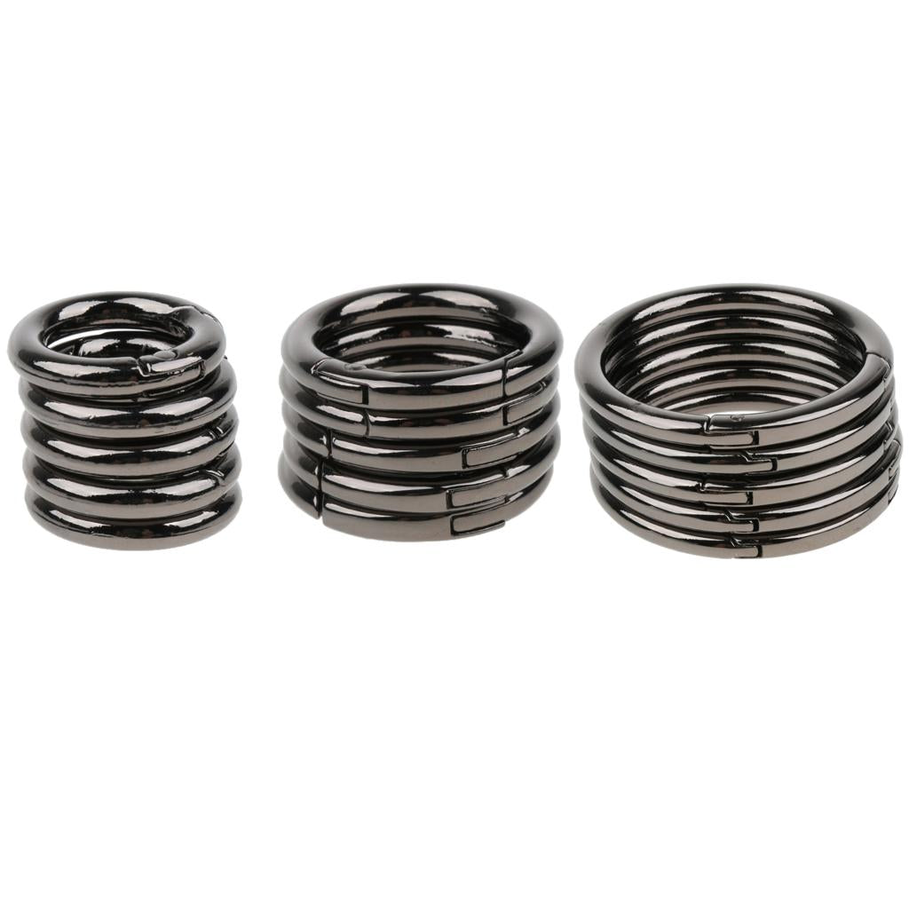 15pcs Zinc Alloy Round Spring Snap Hook Keychain Ring Buckle 16mm 25mm 51mm