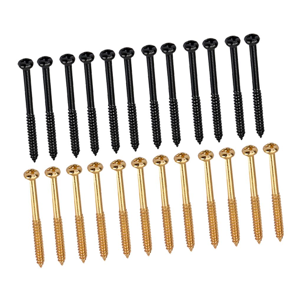 24 Pieces Bass Pickup Mounting Screws for PB JB Guitar Pickup Parts