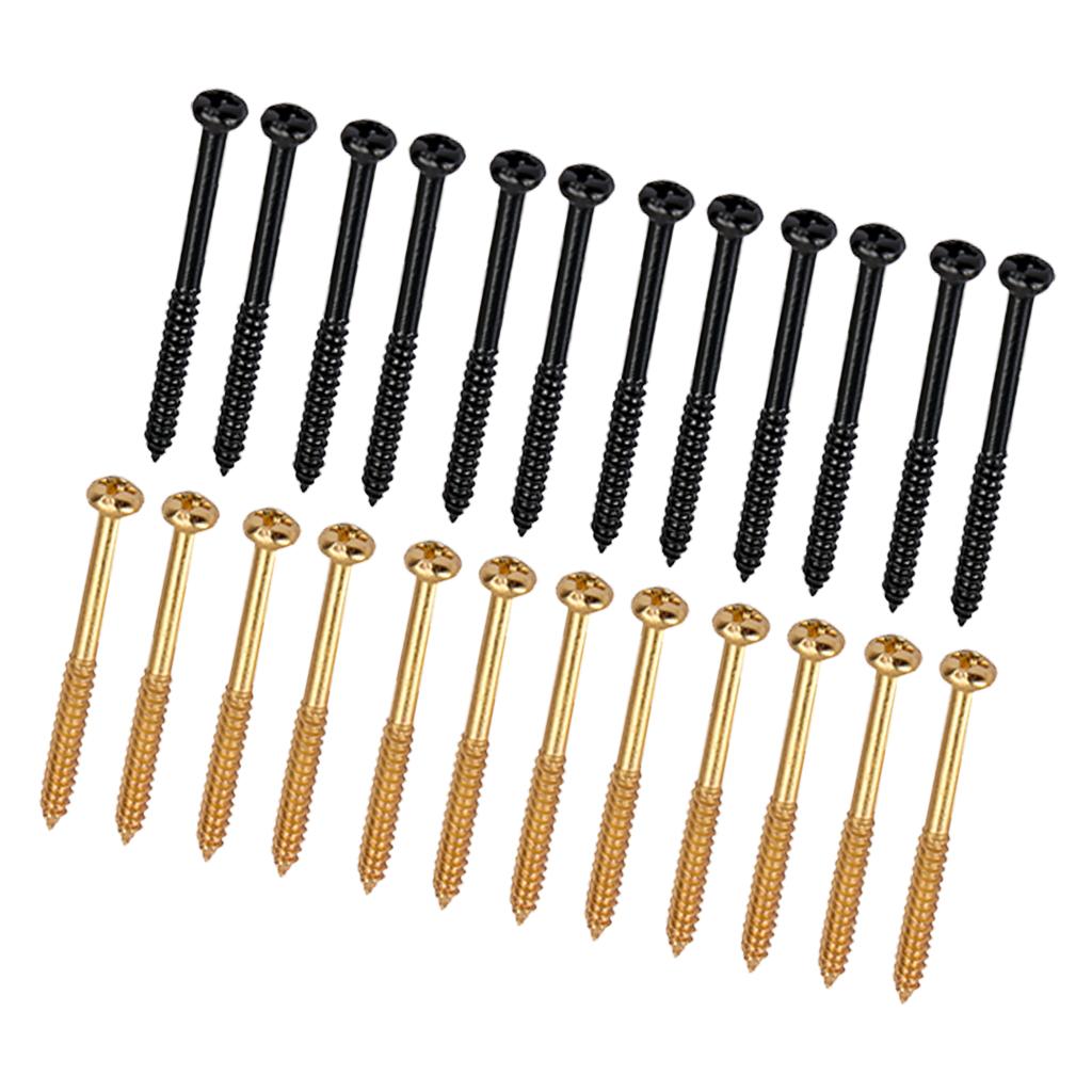 24 Pieces Bass Pickup Mounting Screws for PB JB Guitar Pickup Parts