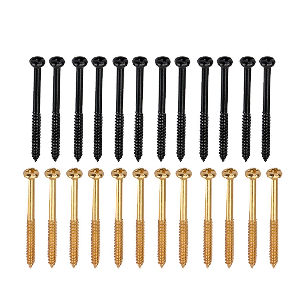24 Pieces Bass Pickup Mounting Screws for PB JB Guitar Pickup Parts