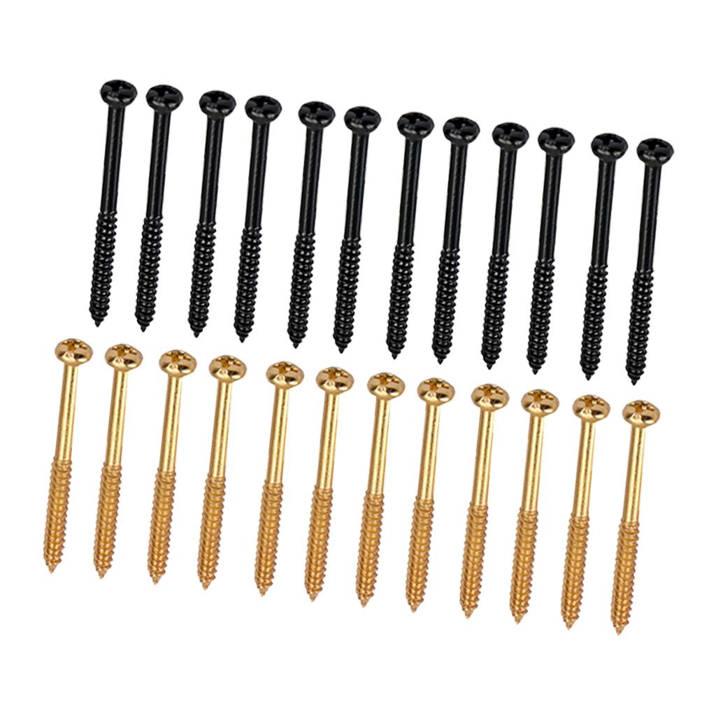 24 Pieces Bass Pickup Mounting Screws for PB JB Guitar Pickup Parts