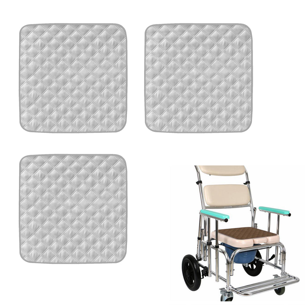3Pcs Absorbent Washable Chair Protector Pad For Incontinence Gray
