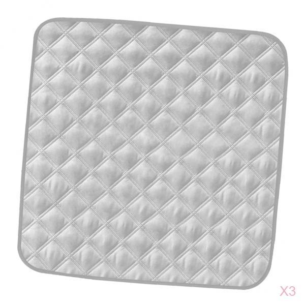 3Pcs Absorbent Washable Chair Protector Pad For Incontinence Gray
