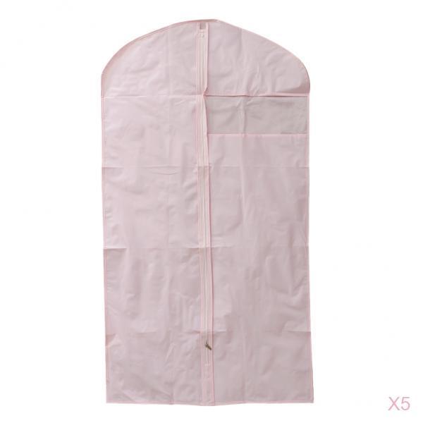 5Pcs Garment Bag Storage Keep Your Suit Costume Uniform Safe Pink 60X130cm
