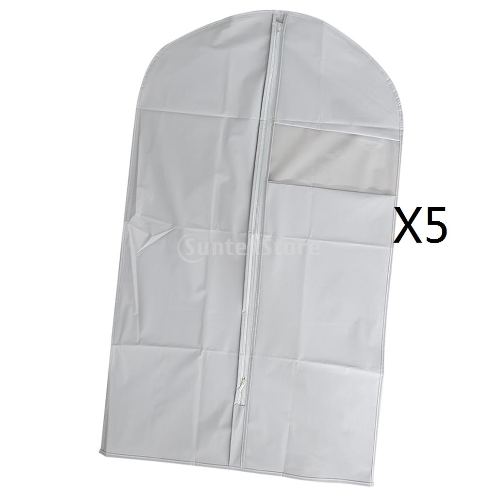 5Pcs Garment Bag Storage Keep Your Suit Costume Uniform Safe Gray 60X110cm