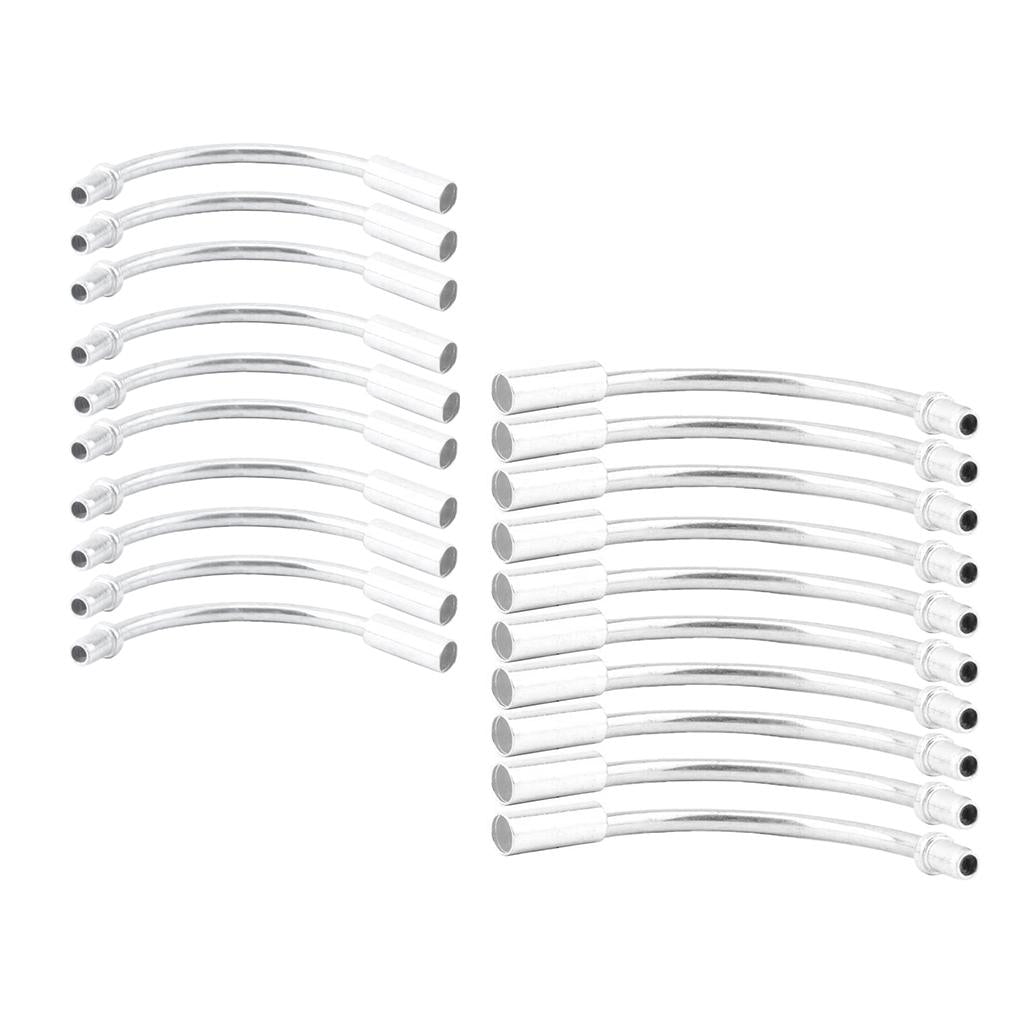 20pcs/Set Bike Bicycle V Brake Cable Noodle Brakes Pipe Hose Guide Silvery