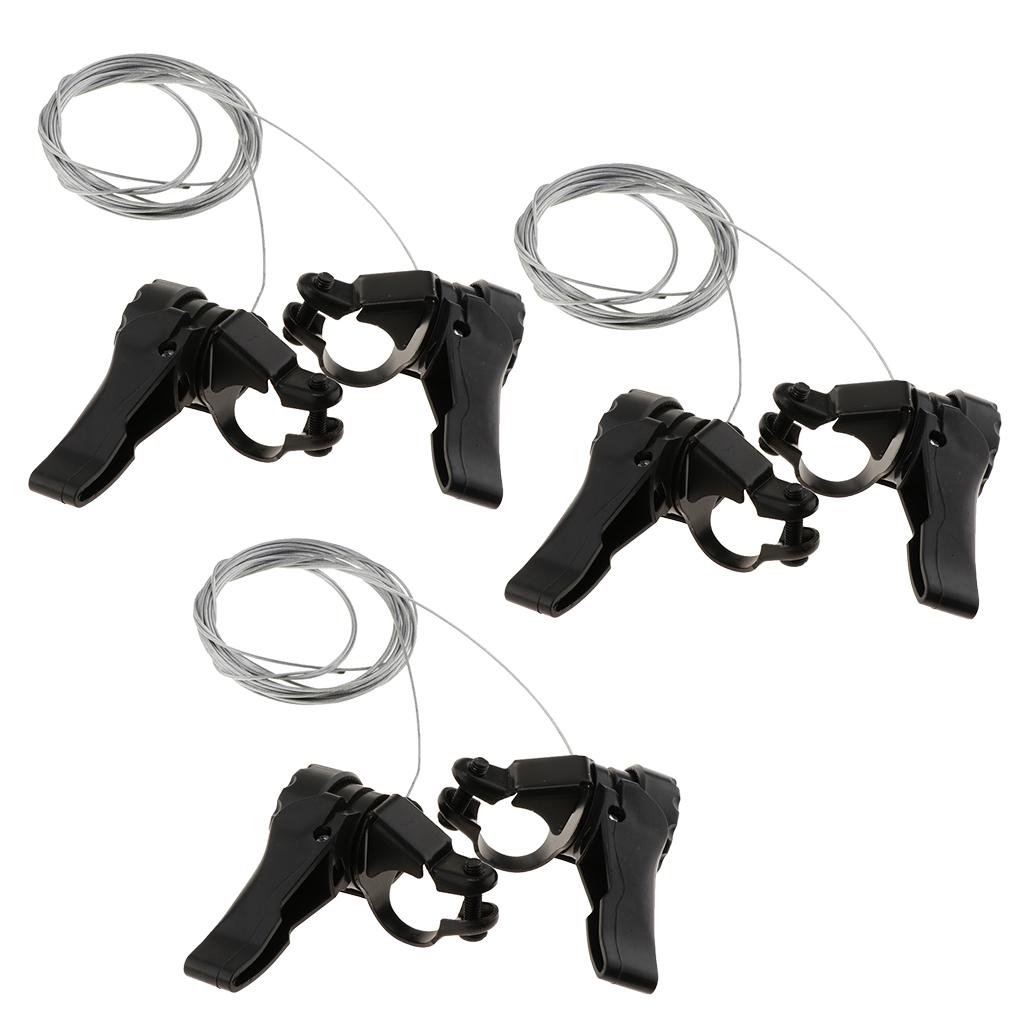 3 Count 3x5/6/7 Speed MTB Bike Thumb Gear Shifter Top Mount Shifters Silvery