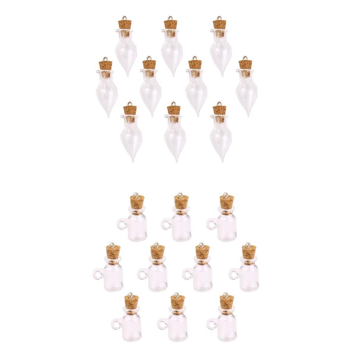 20pcs Glass Cork Bottle Jars Vials Wishing Bottles DIY Pendant Art Project