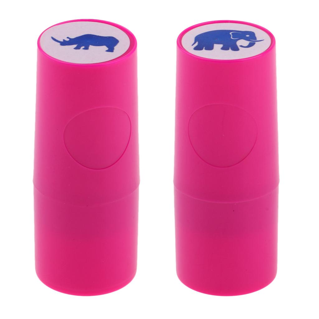 2 Pieces Colorfast Golf Ball Stamper Marker Impression Elephant+Rhinoceros