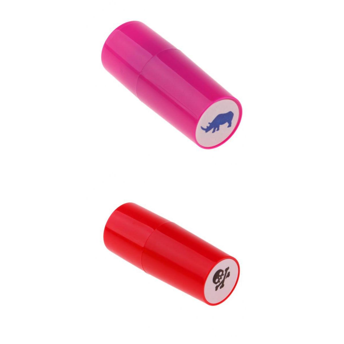 2 Pieces Colorfast Golf Ball Stamper Marker Impression Rhinoceros+Skull