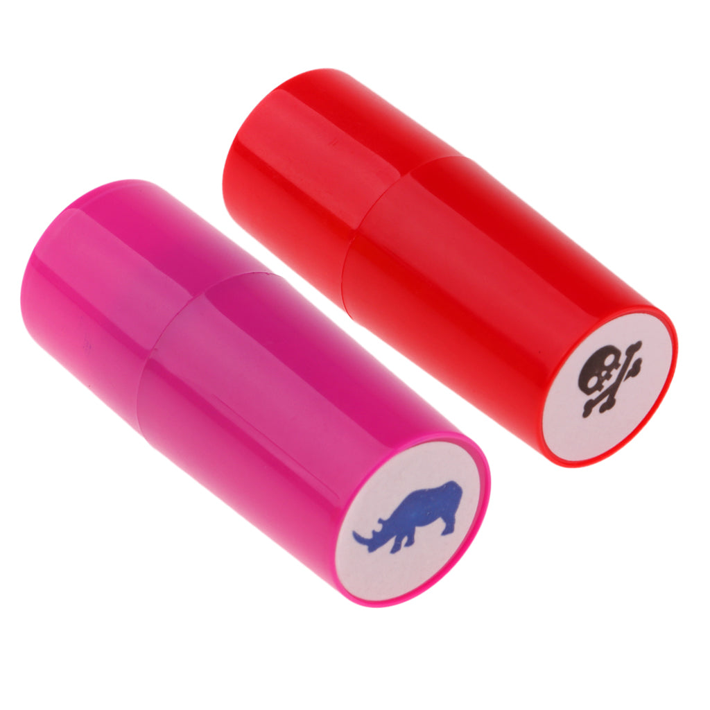 2 Pieces Colorfast Golf Ball Stamper Marker Impression Rhinoceros+Skull