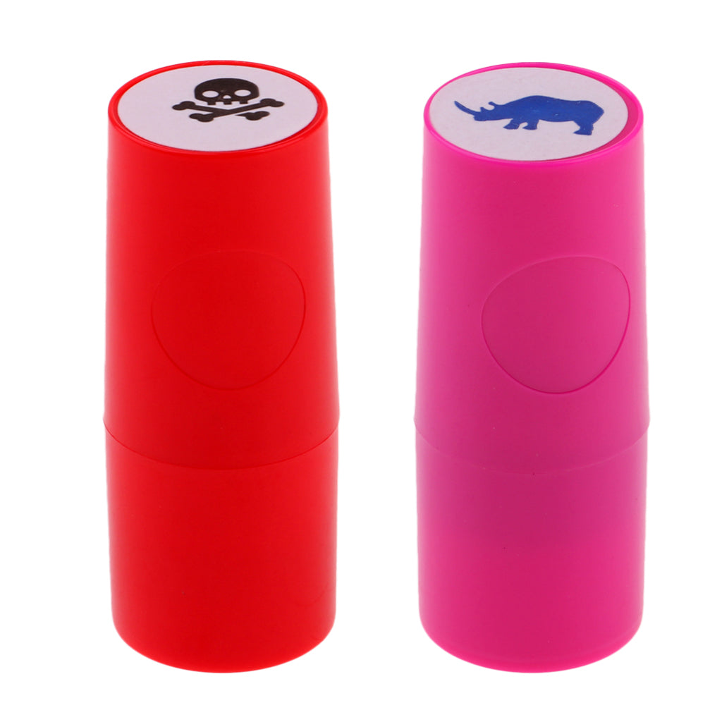 2 Pieces Colorfast Golf Ball Stamper Marker Impression Rhinoceros+Skull
