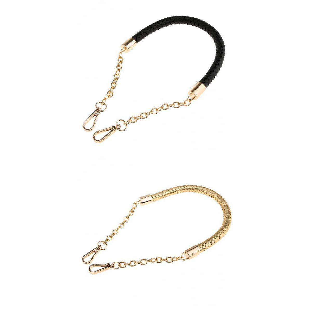 2PCS Women's PU Leather Braided Bag Strap Handle DIY Bag Chain Replacement