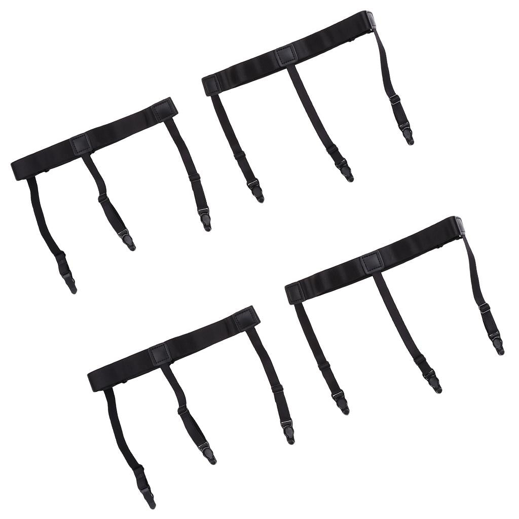 2 Pairs Men Elastic Shirt Stay Holder Garter Belt Clamp Non-slip Suspender