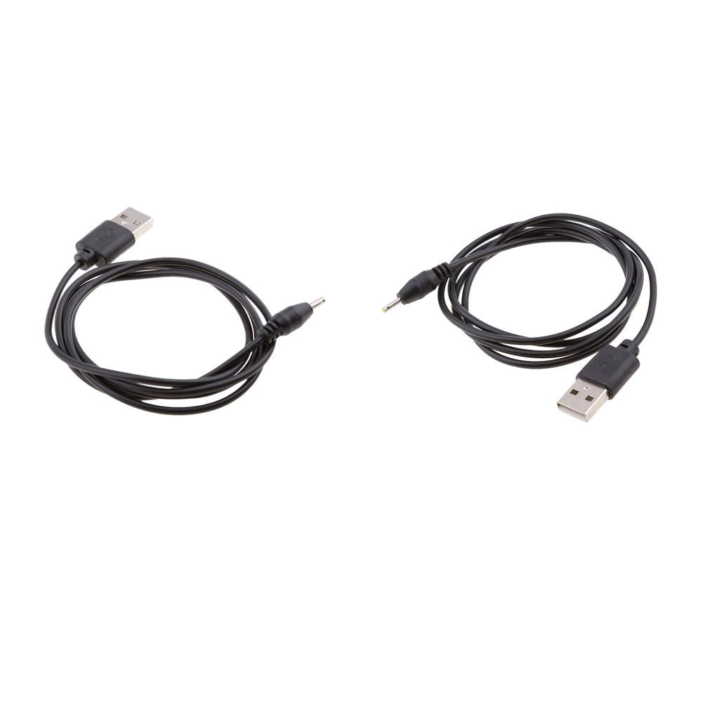 2Pcs USB 2.0 A Male To 2.5x0.7mm DC Plug Connector With Charging Cord Cable