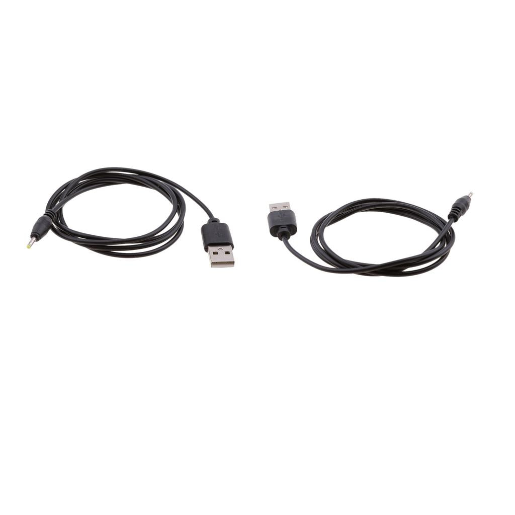 2Pcs USB 2.0 A Male To 2.5x0.7mm DC Plug Connector With Charging Cord Cable