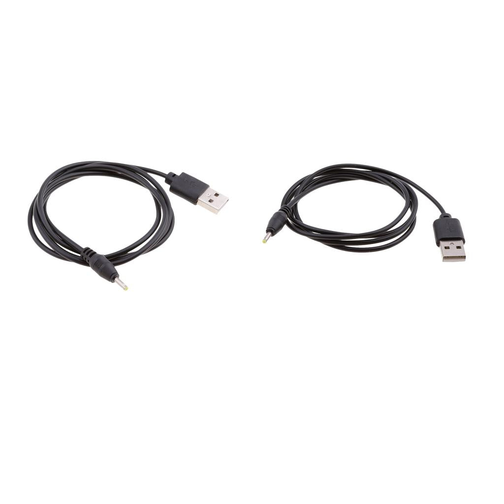 2Pcs USB 2.0 A Male To 2.5x0.7mm DC Plug Connector With Charging Cord Cable
