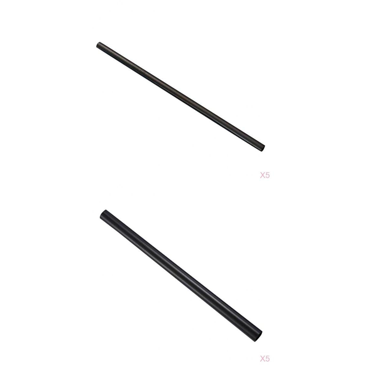 10pcs Stainless Steel Drinking Straws Cocktail Straws Party Supplies Black