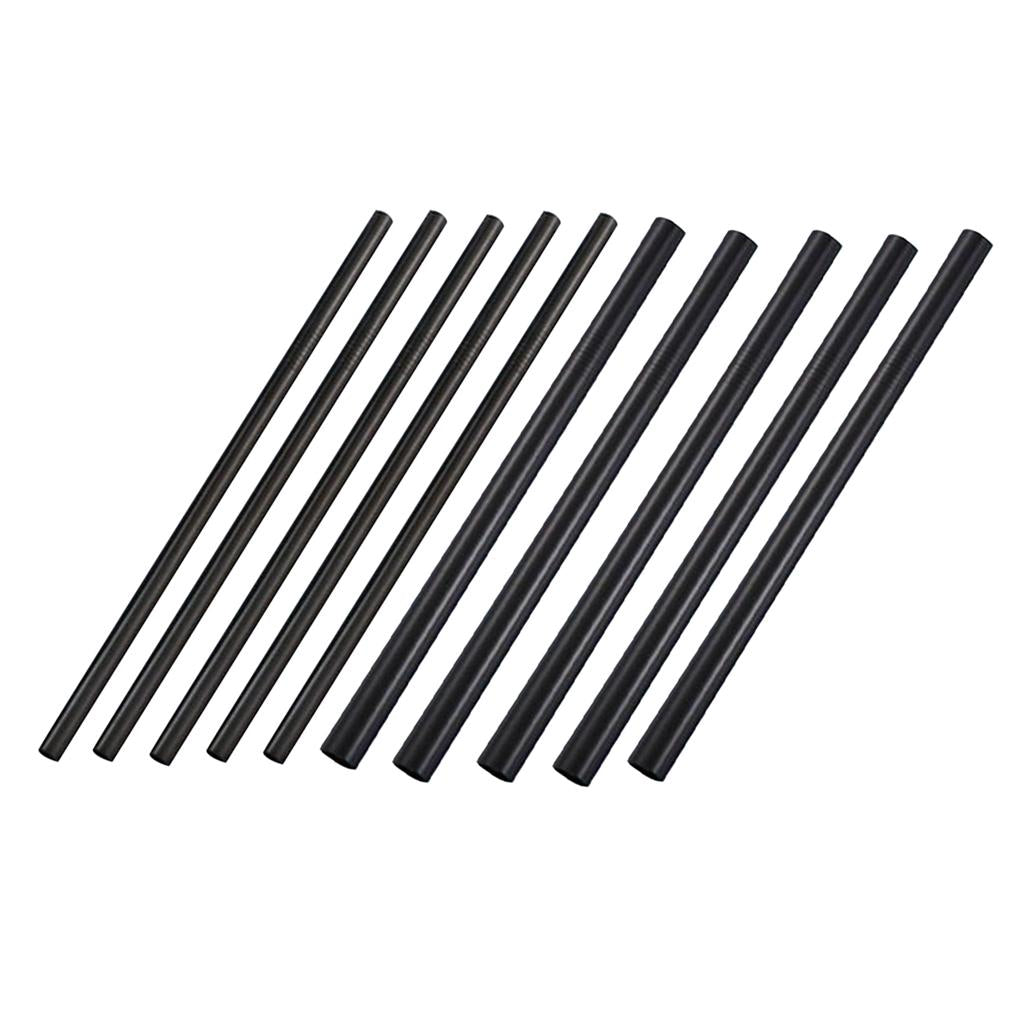 10pcs Stainless Steel Drinking Straws Cocktail Straws Party Supplies Black