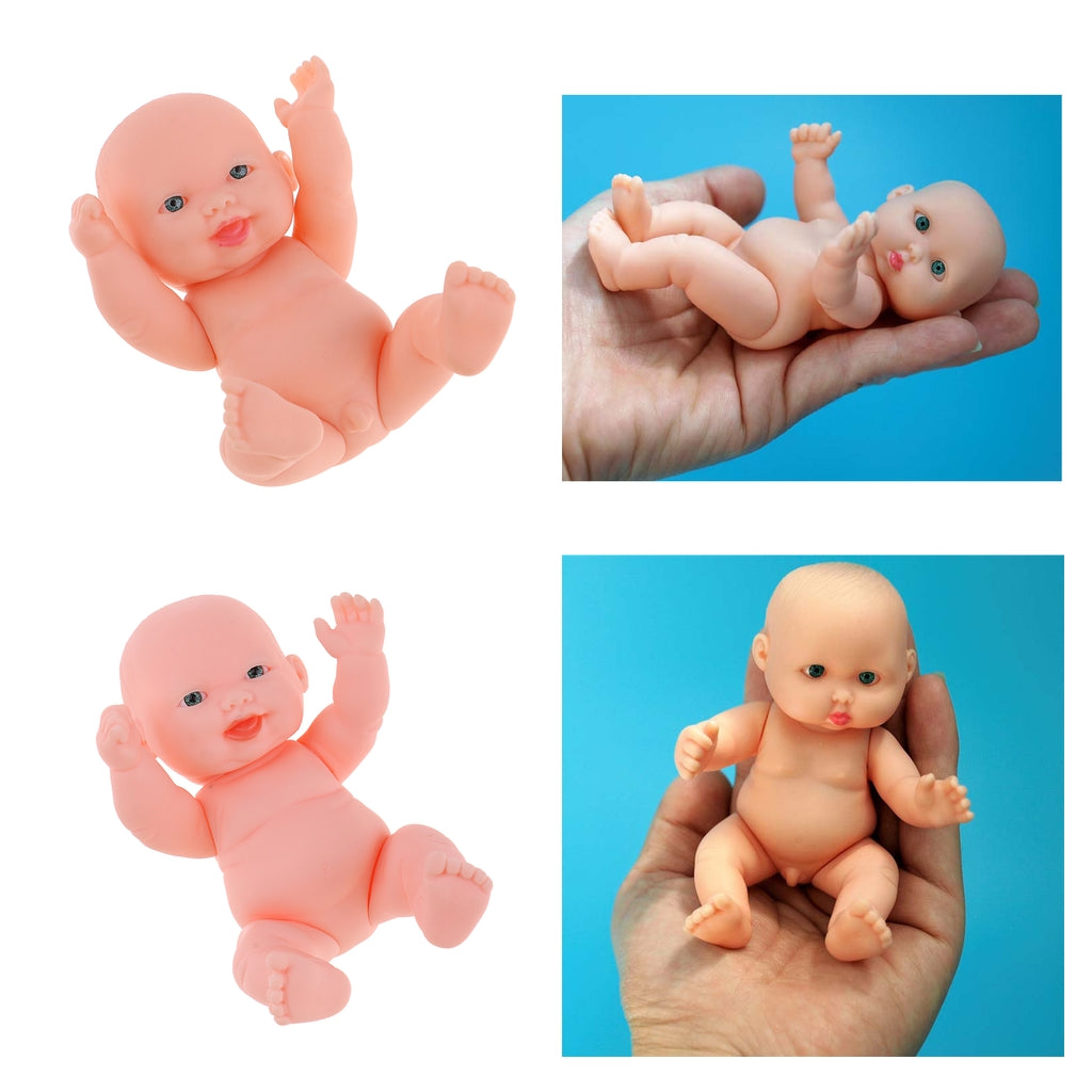 2Pcs 11cm Realistic Baby Doll Vinyl Newborn Infant Simulation Model Kids Toy