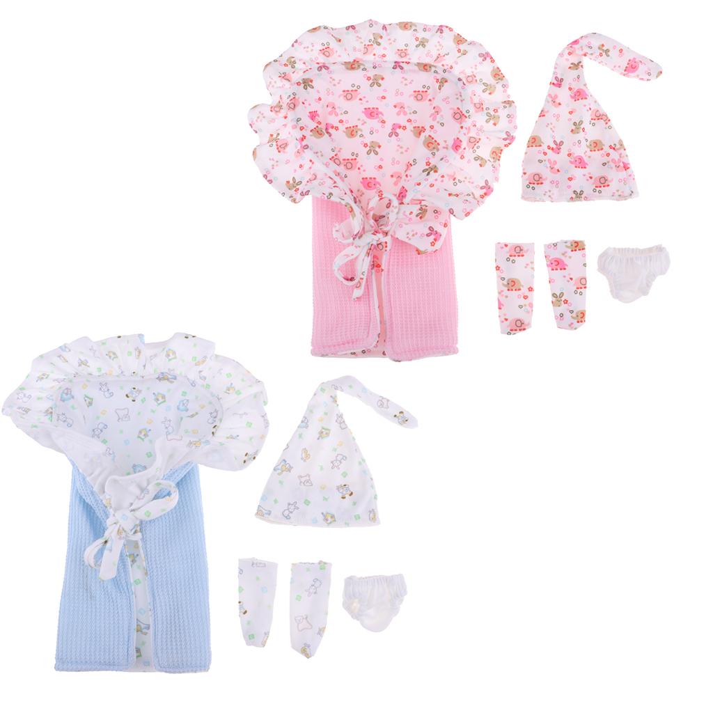 2Set Cotton Hat Blanket Underpants Set for 26-28cm Newborn Baby Doll Clothes