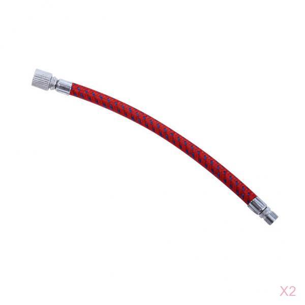 2Pcs Bike Pump Extension Hose Replacement Valve Air Pump Inflator Tube Parts