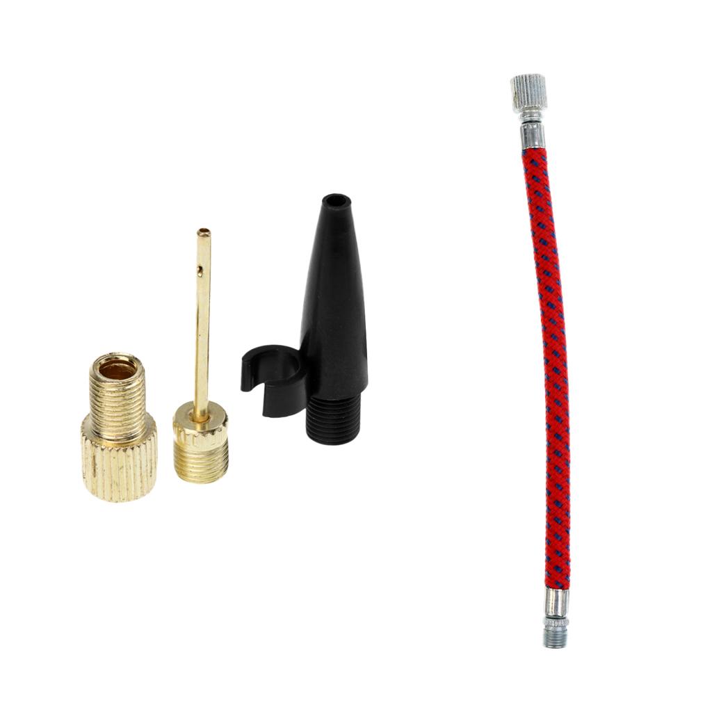16cm Pump Extension Hose+Ball Inflating Kit Presta to Schrader Valve Adapter