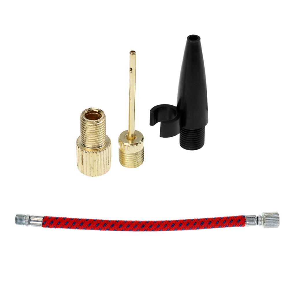 16cm Pump Extension Hose+Ball Inflating Kit Presta to Schrader Valve Adapter