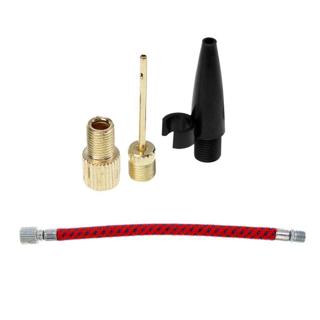 16cm Pump Extension Hose+Ball Inflating Kit Presta to Schrader Valve Adapter