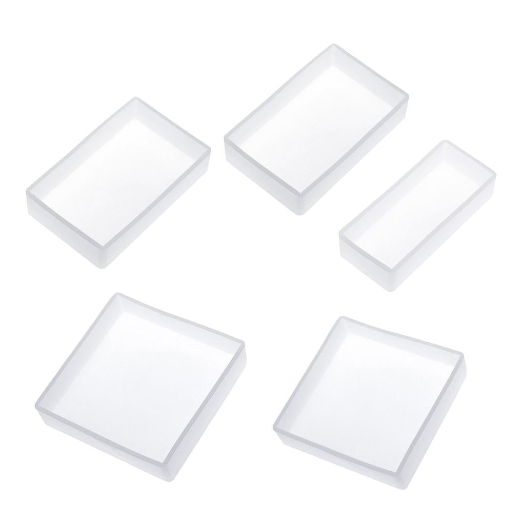 5 Pieces DIY Cube Cuboid Resin Block Ornament Mold Jewelry Making Mould Tool