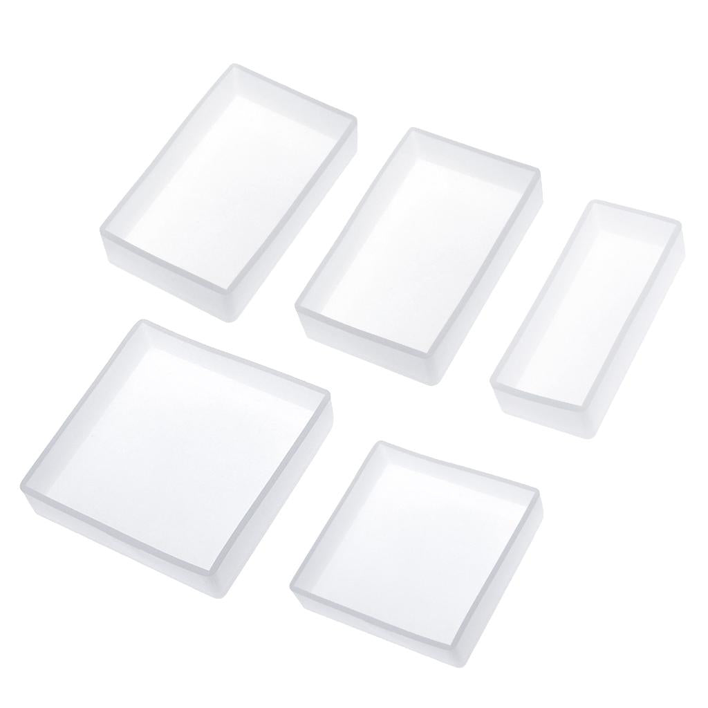 5 Pieces DIY Cube Cuboid Resin Block Ornament Mold Jewelry Making Mould Tool