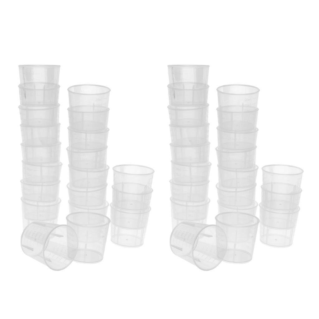 40Pieces 30ml Clear Graduated Beaker Measuring Cup Kitchen Lab Tool