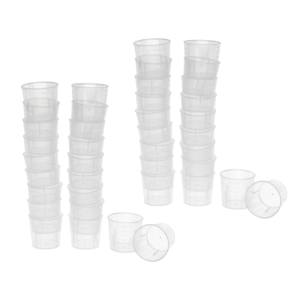 40Pieces 30ml Clear Graduated Beaker Measuring Cup Kitchen Lab Tool