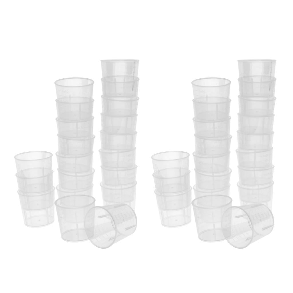 40Pieces 30ml Clear Graduated Beaker Measuring Cup Kitchen Lab Tool