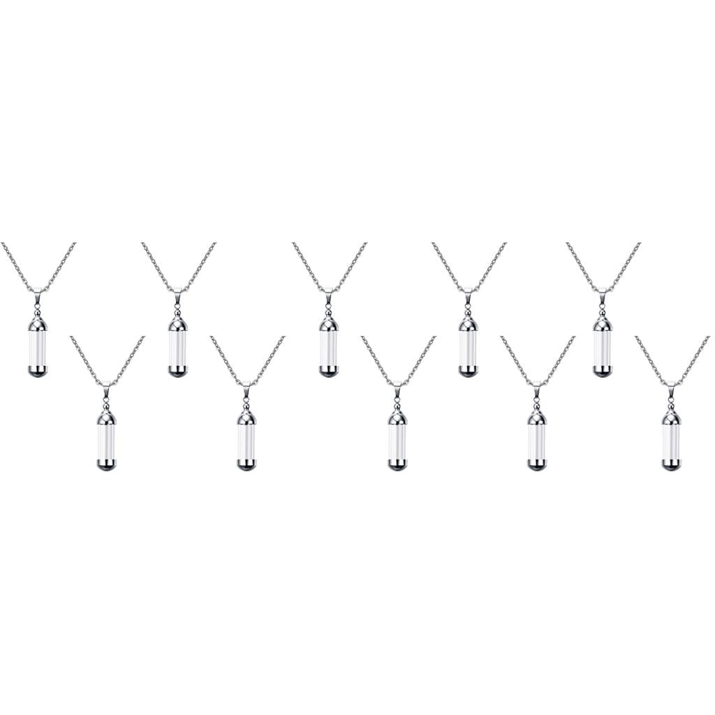 10Pcs Glass Openable Container Tube Urn Keepsake Cremation Pendant Necklace