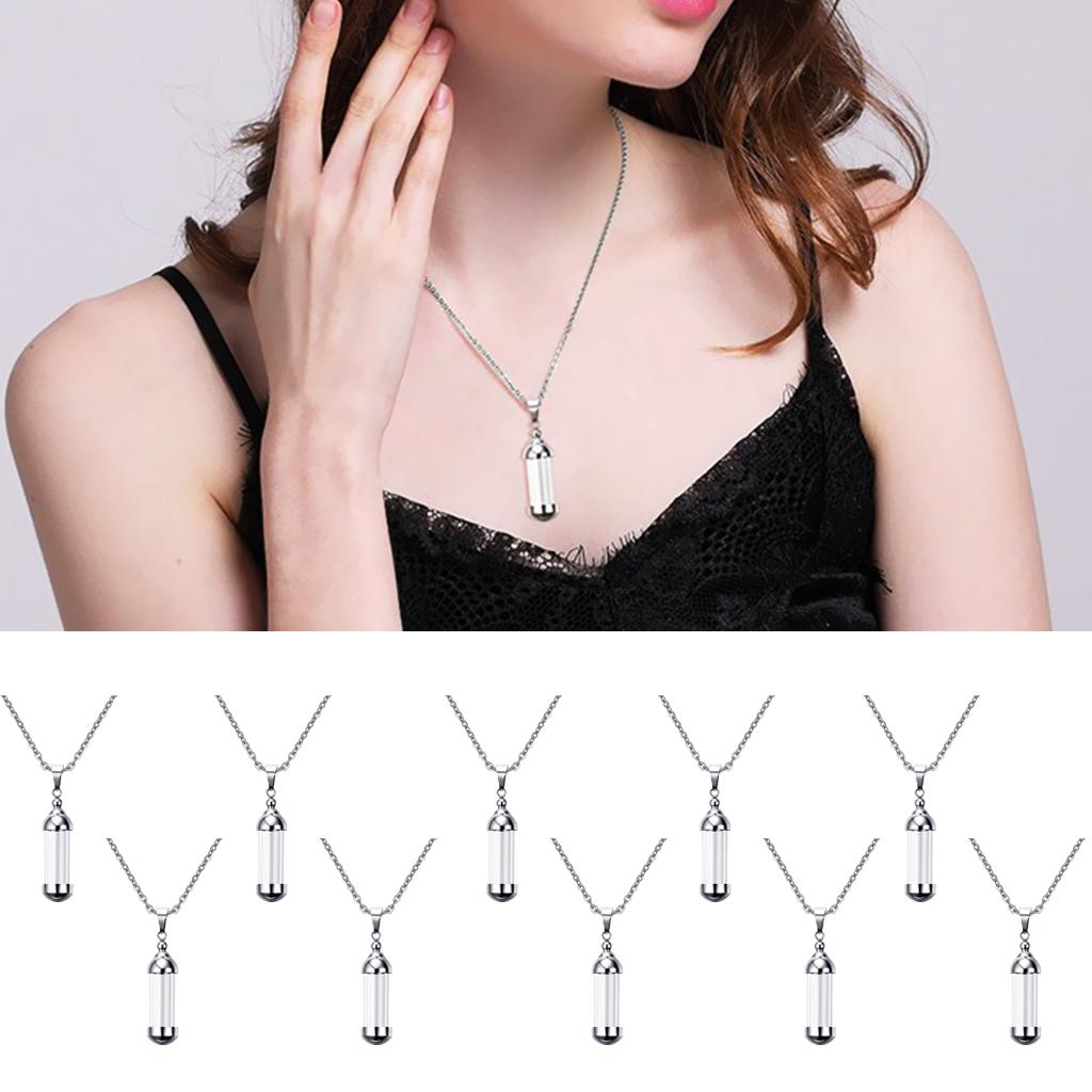 10Pcs Glass Openable Container Tube Urn Keepsake Cremation Pendant Necklace