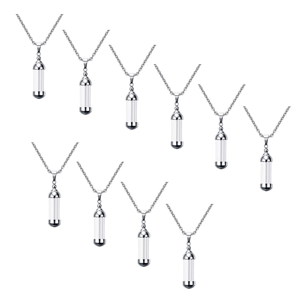10Pcs Glass Openable Container Tube Urn Keepsake Cremation Pendant Necklace