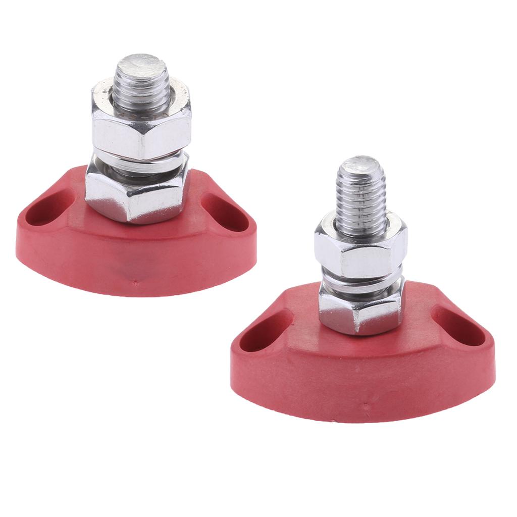 2Pieces Junction Block Power Post Set Insulated Terminal Stud 6mm & 8mm