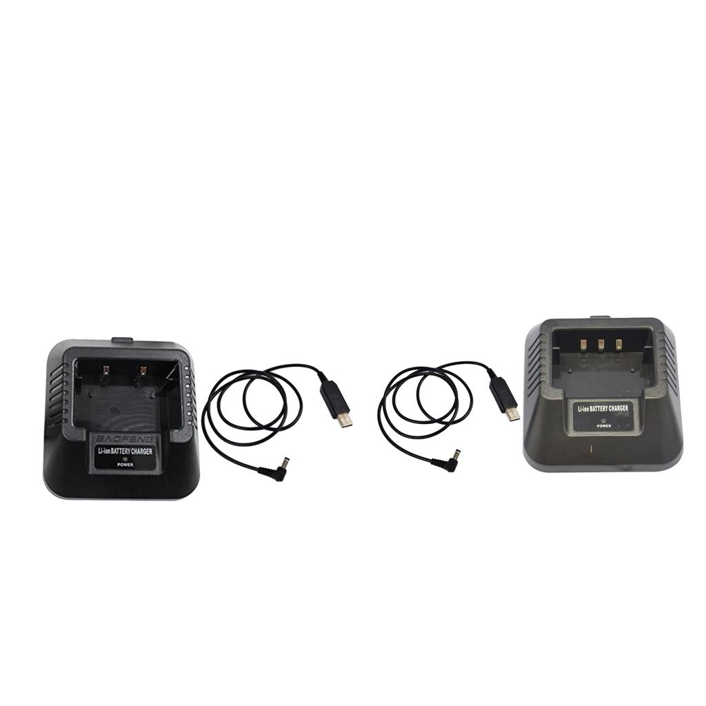 2Pieces USB Charger Adapter for Baofeng UV-5R DM-5R BF-F8HP Plus 2-Way Radio