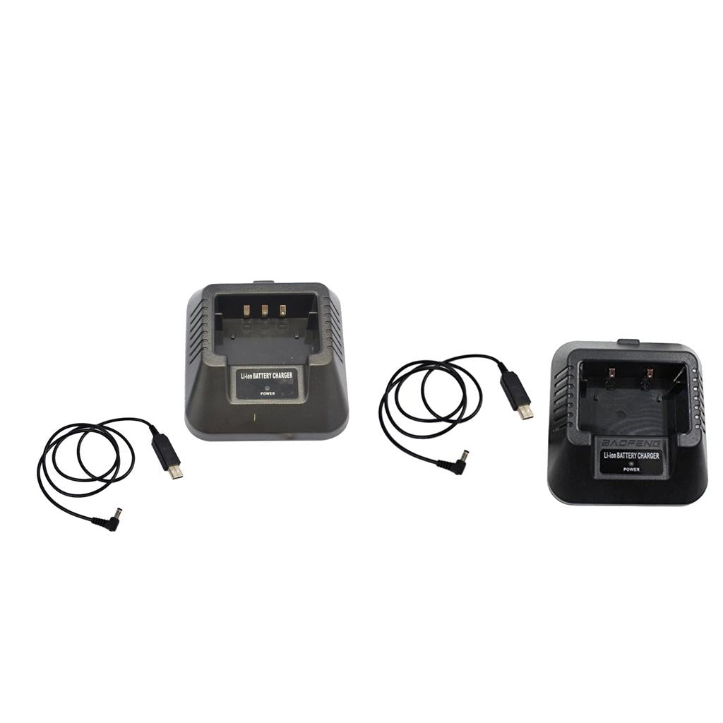 2Pieces USB Charger Adapter for Baofeng UV-5R DM-5R BF-F8HP Plus 2-Way Radio