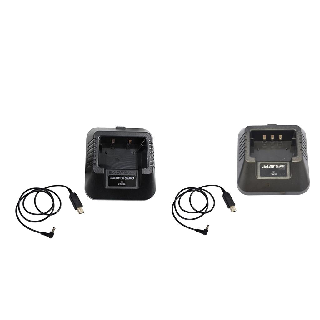 2Pieces USB Charger Adapter for Baofeng UV-5R DM-5R BF-F8HP Plus 2-Way Radio