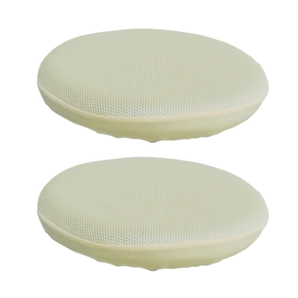 2 x Bar Stool Covers Round Chair Seat Cover Sleeve Protector Beige 35cm