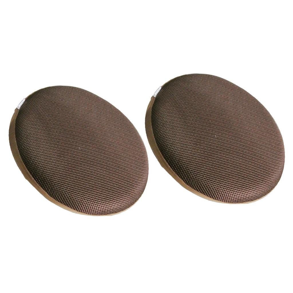2 x Bar Stool Covers Round Chair Seat Cover Sleeve Protector Coffee 35cm