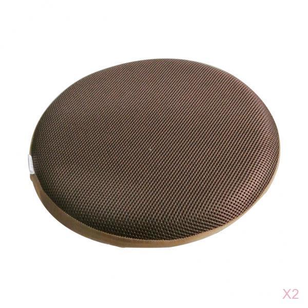 2 x Bar Stool Covers Round Chair Seat Cover Sleeve Protector Coffee 35cm
