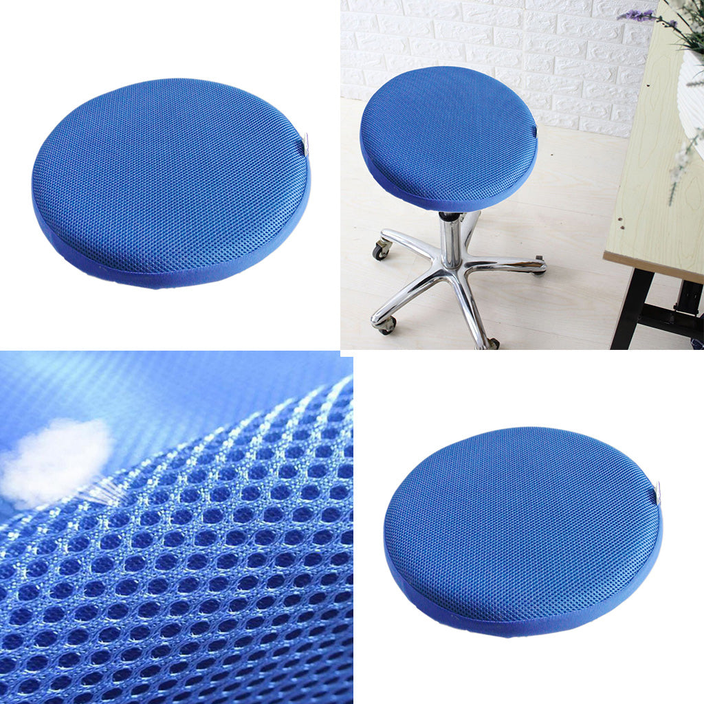 2 x Bar Stool Covers Round Chair Seat Cover Sleeve Protector Royal Blue 33cm