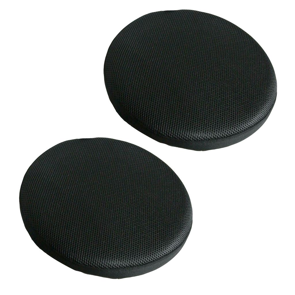 2 x Bar Stool Covers Round Chair Seat Cover Sleeve Protector Black 40cm