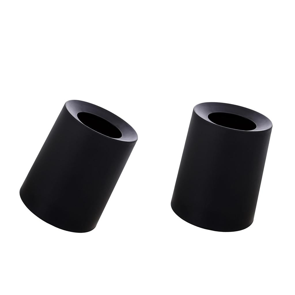 2Pcs Classic Designer Round Trash Can Conceals any Plastic Bag Home 8L black