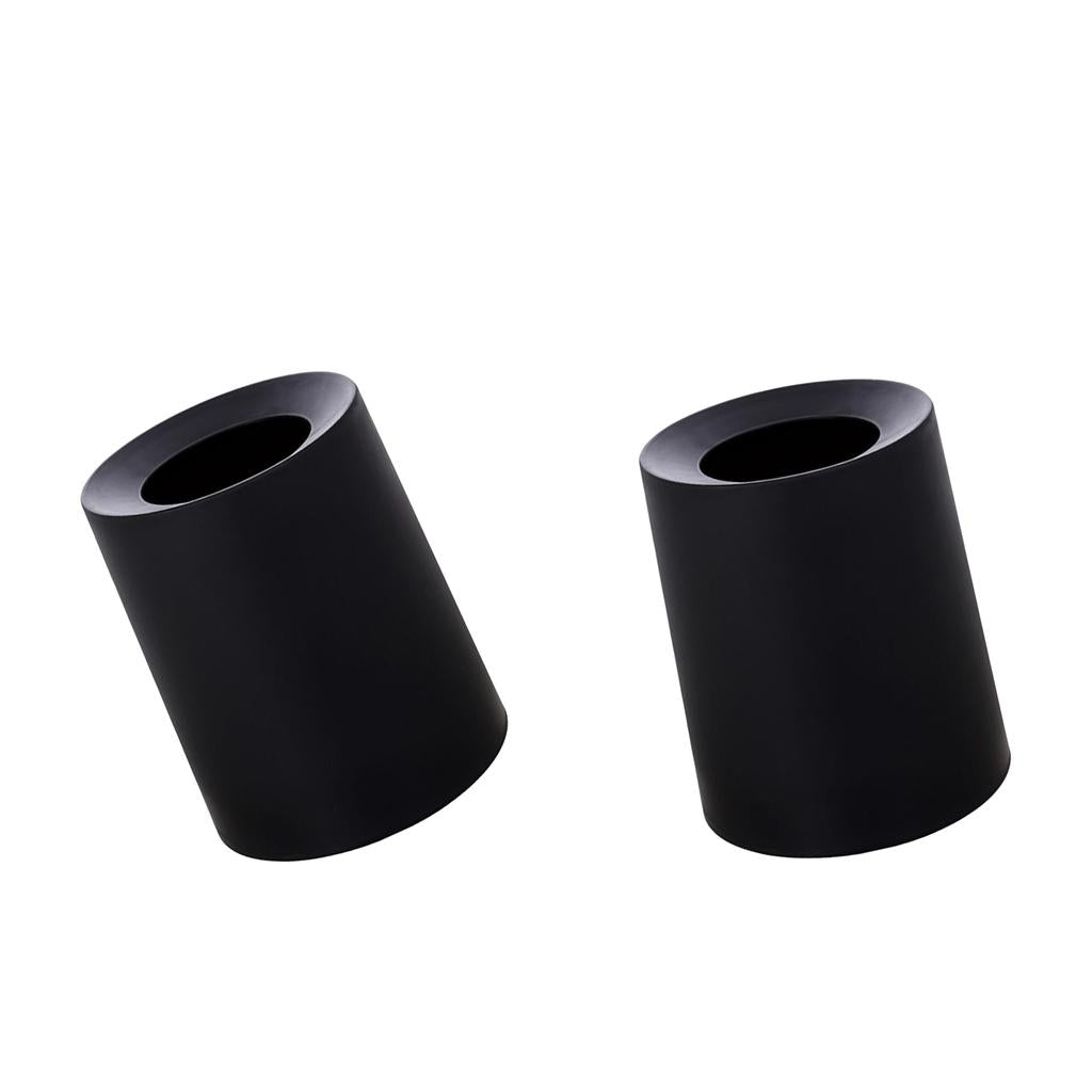 2Pcs Classic Designer Round Trash Can Conceals any Plastic Bag Home 8L black