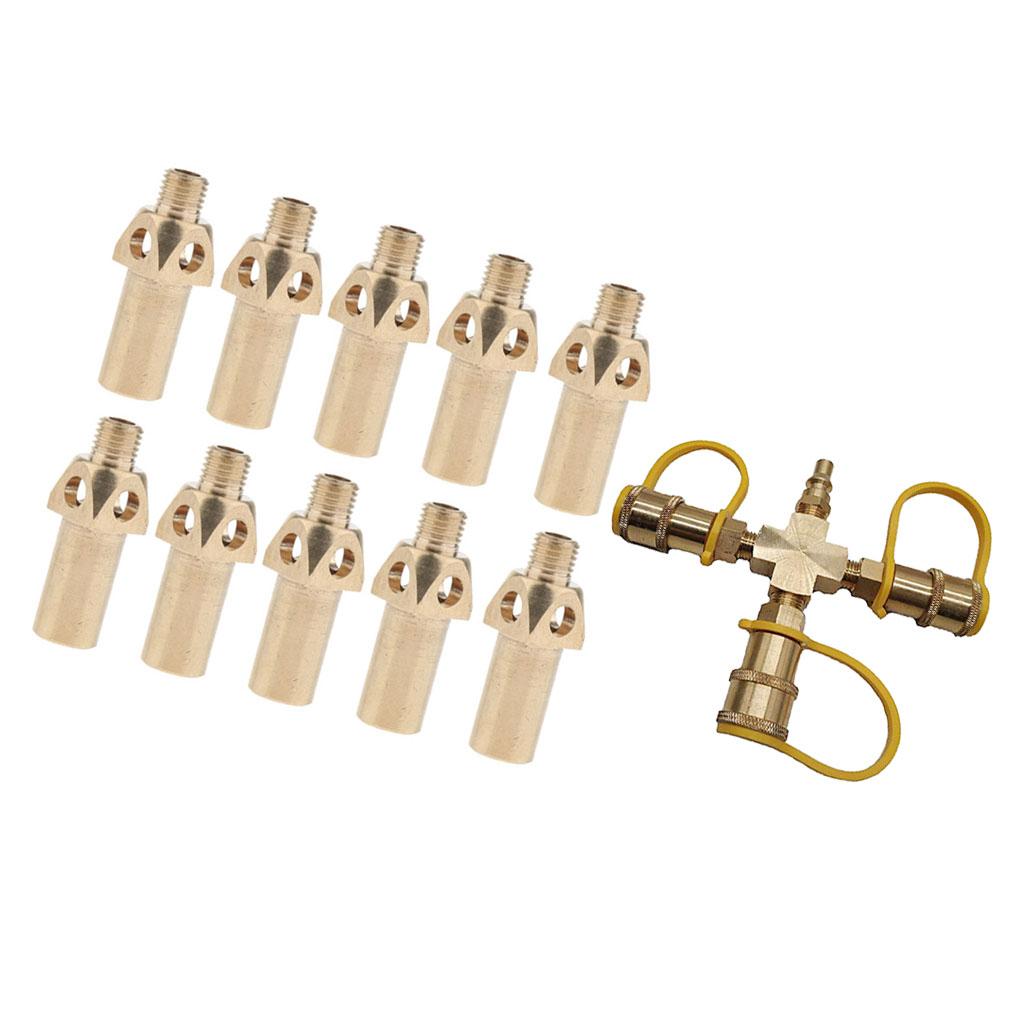 3 Way Splitter 1/4 Plug Propane Quick Connect 10pcs Propane Gas Nozzle"