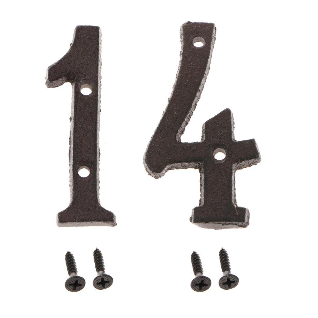 2x Wrought Iron Antique House Door Number Sign Plaque DIY Digit Numbers 1 4